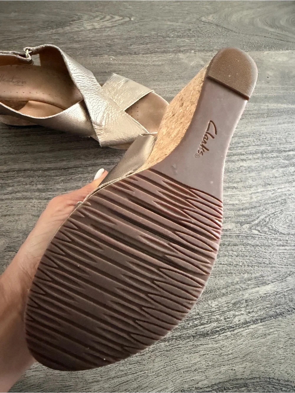 Clarks slingback wedge
